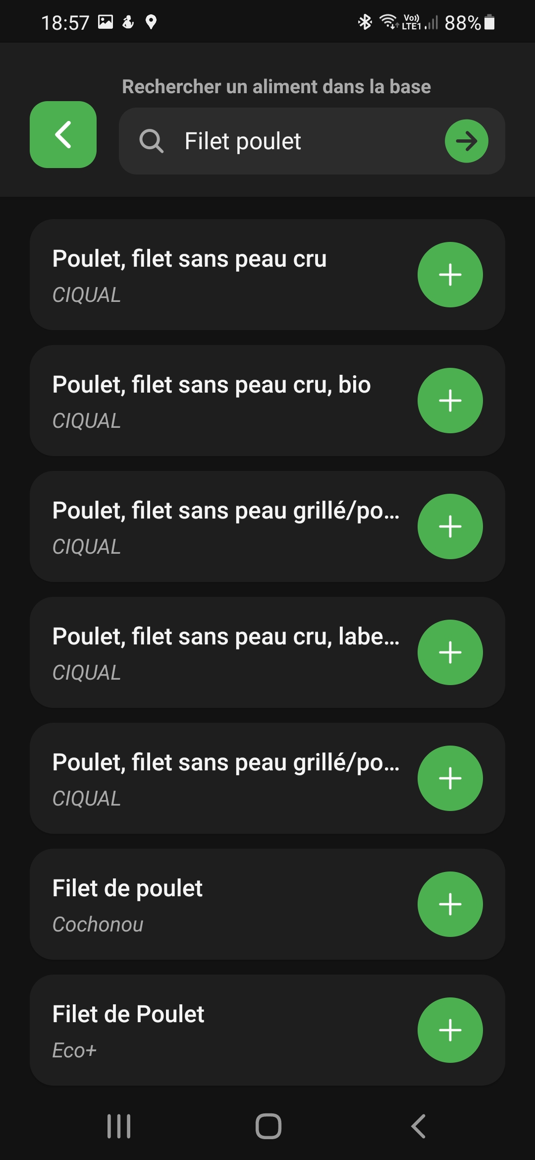 Base de données alimentaire CIQUAL et scan de codes-barres